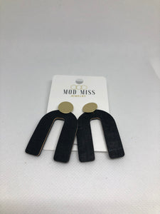 Black Arch with Gold Stud Earrings