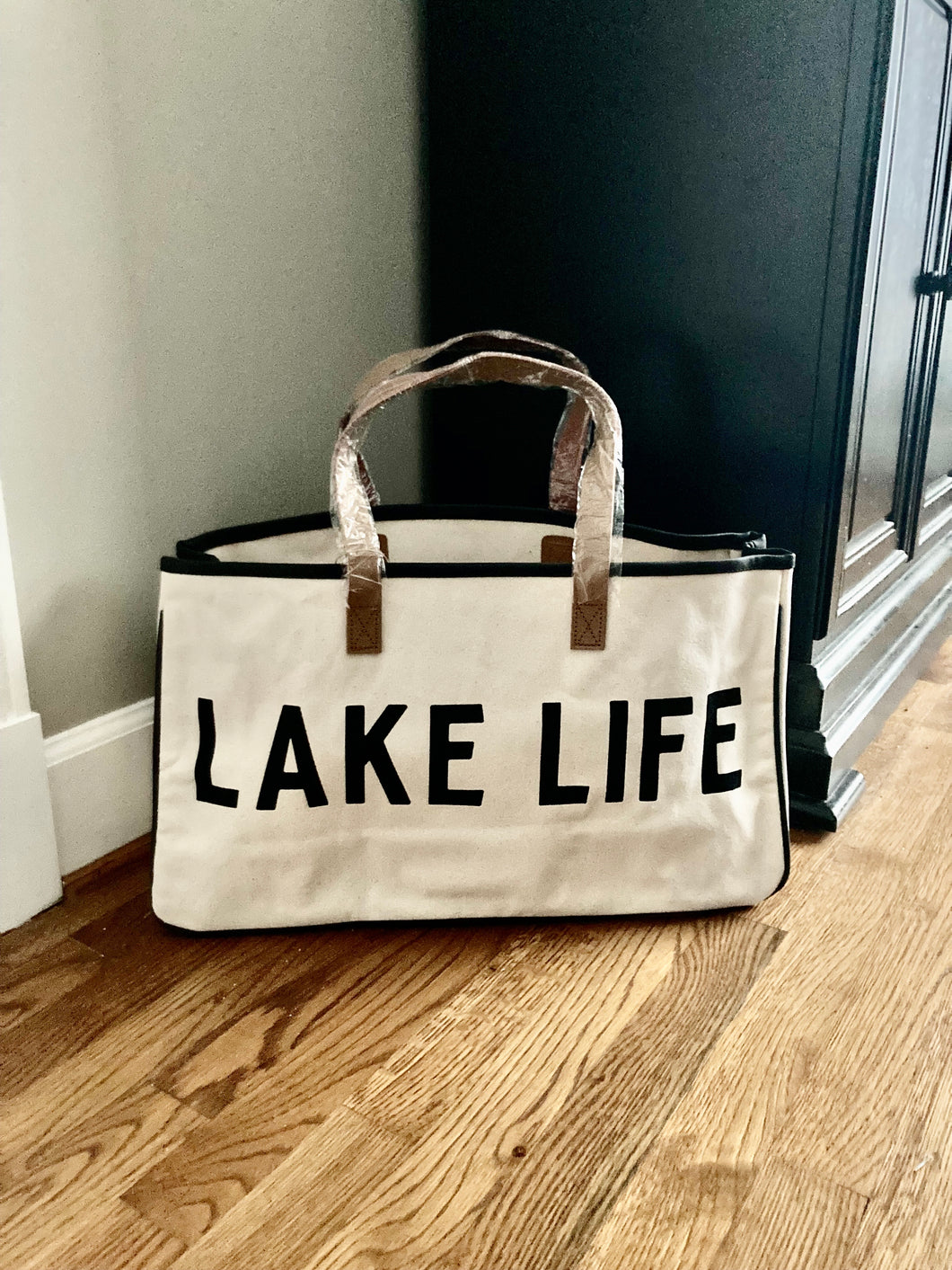 Lake Life Canvas Tote