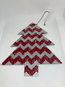 Red Chevron Tree Ornament