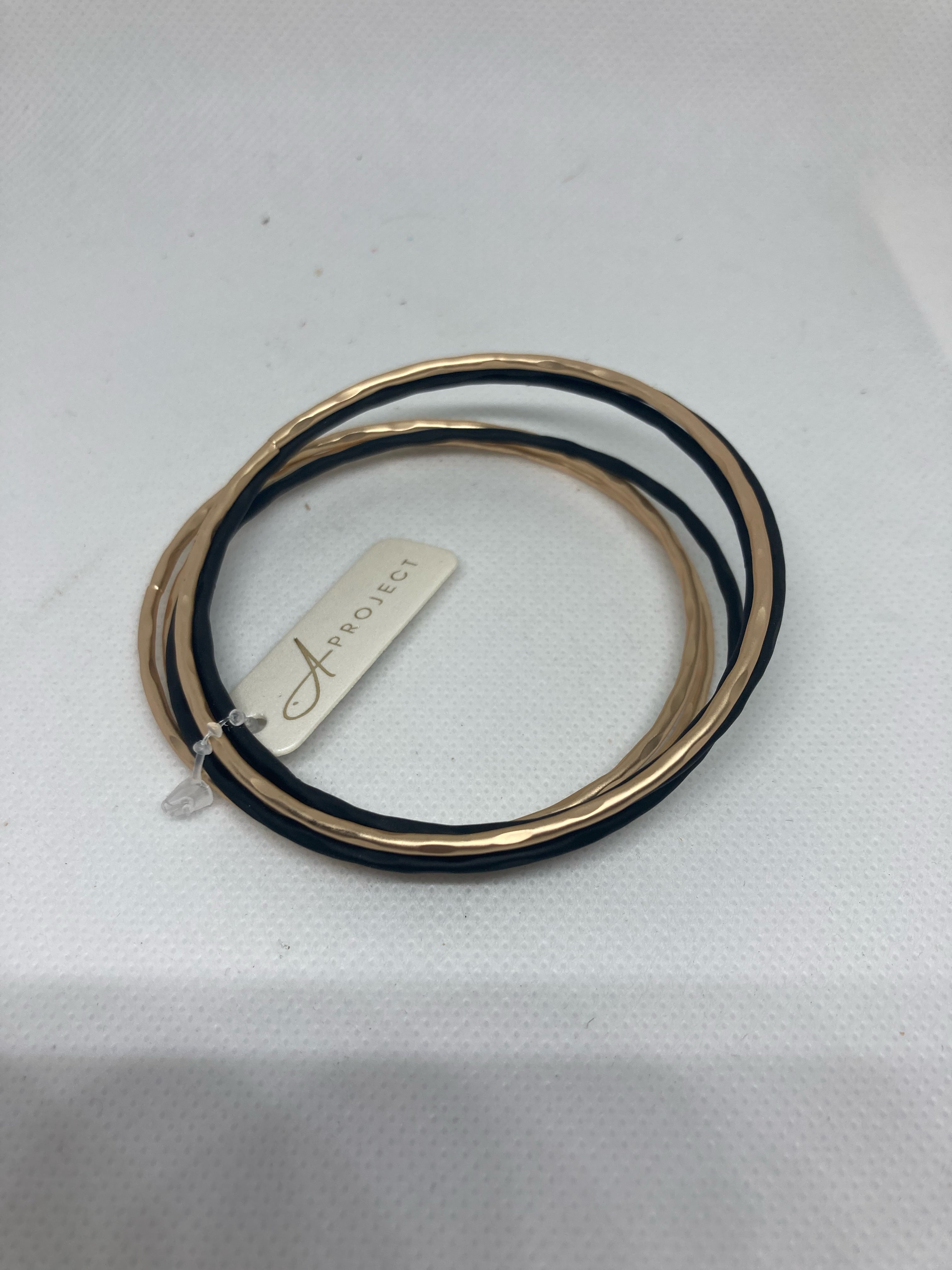 Black and Gold Metal Bangles