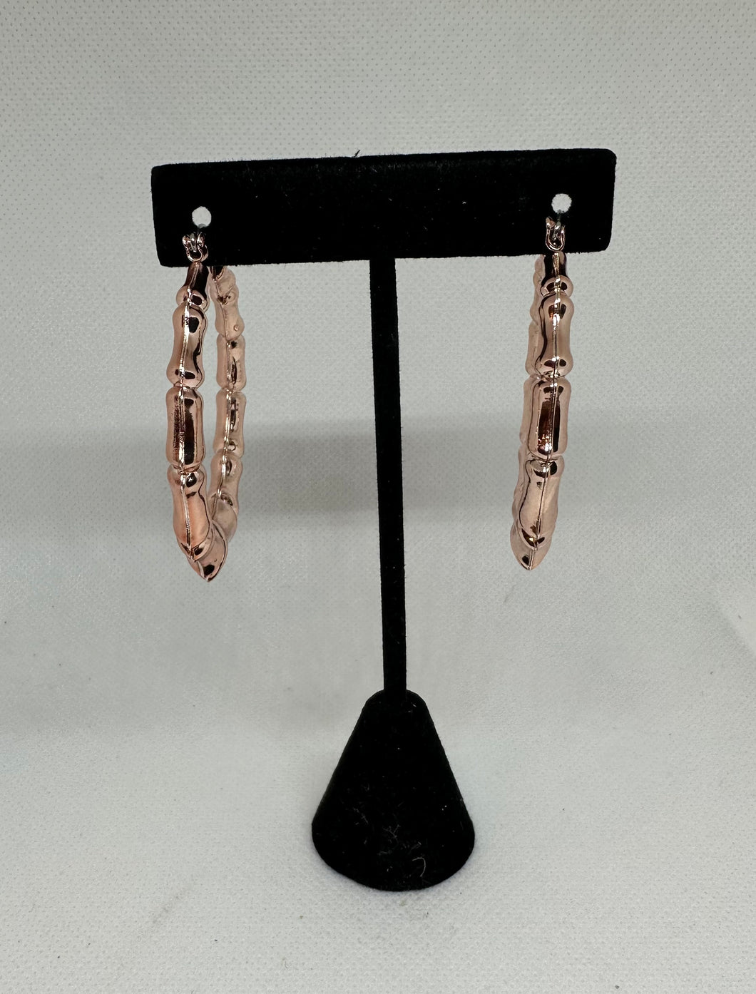 Rose Gold Bamboo Hoops